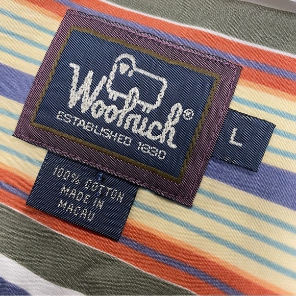 WOOLRICH sleeveless button-down womens shirt size large striped vintage - Picture 3 of 4